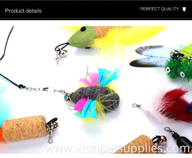 seven different replace fills assemble cat teaser set feather and bell